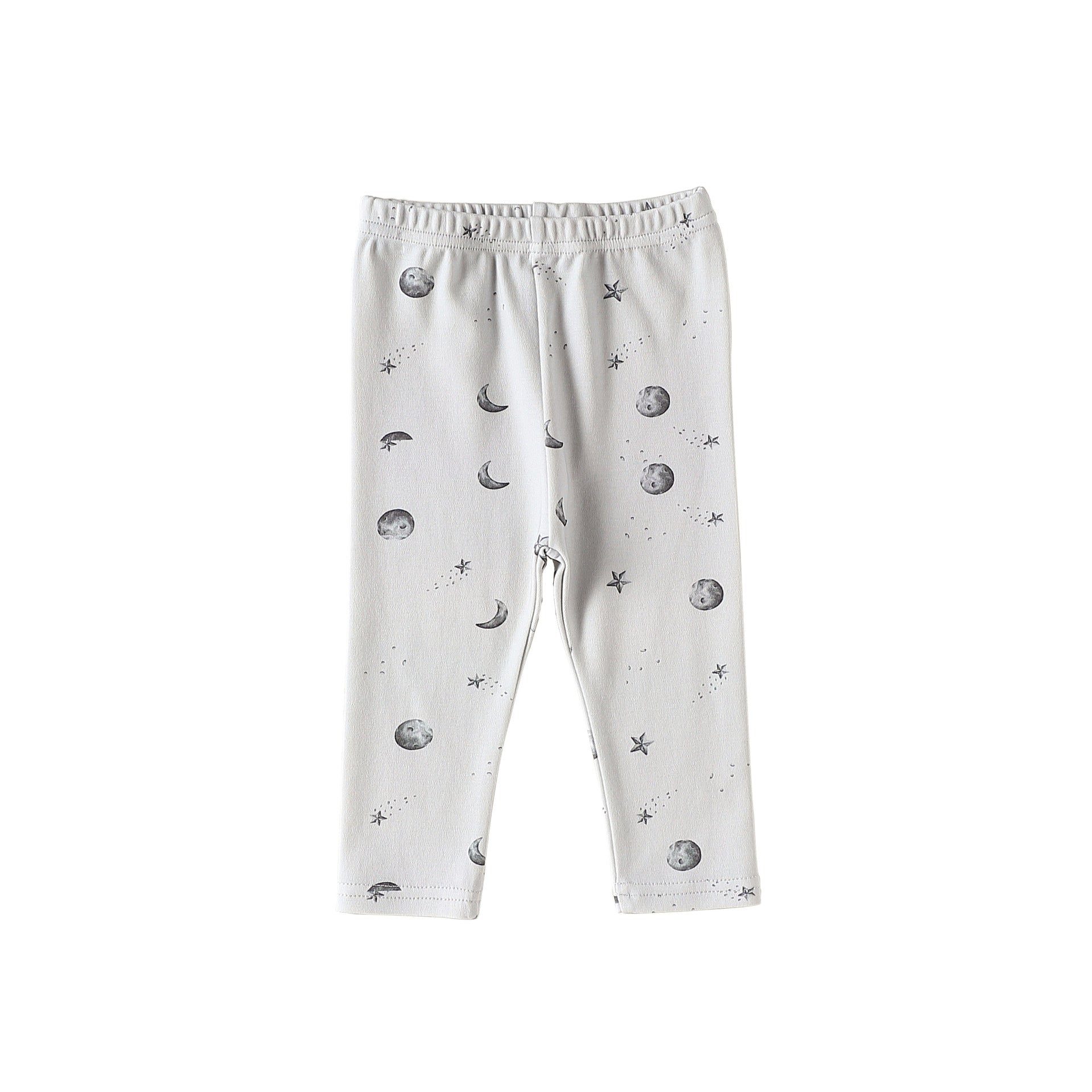 ロンパースセットアップ Gray moon Pants / 66cm 長袖ロンパース/パンツ ストライプ スペース宇宙 ドットプリント【mh0011716】