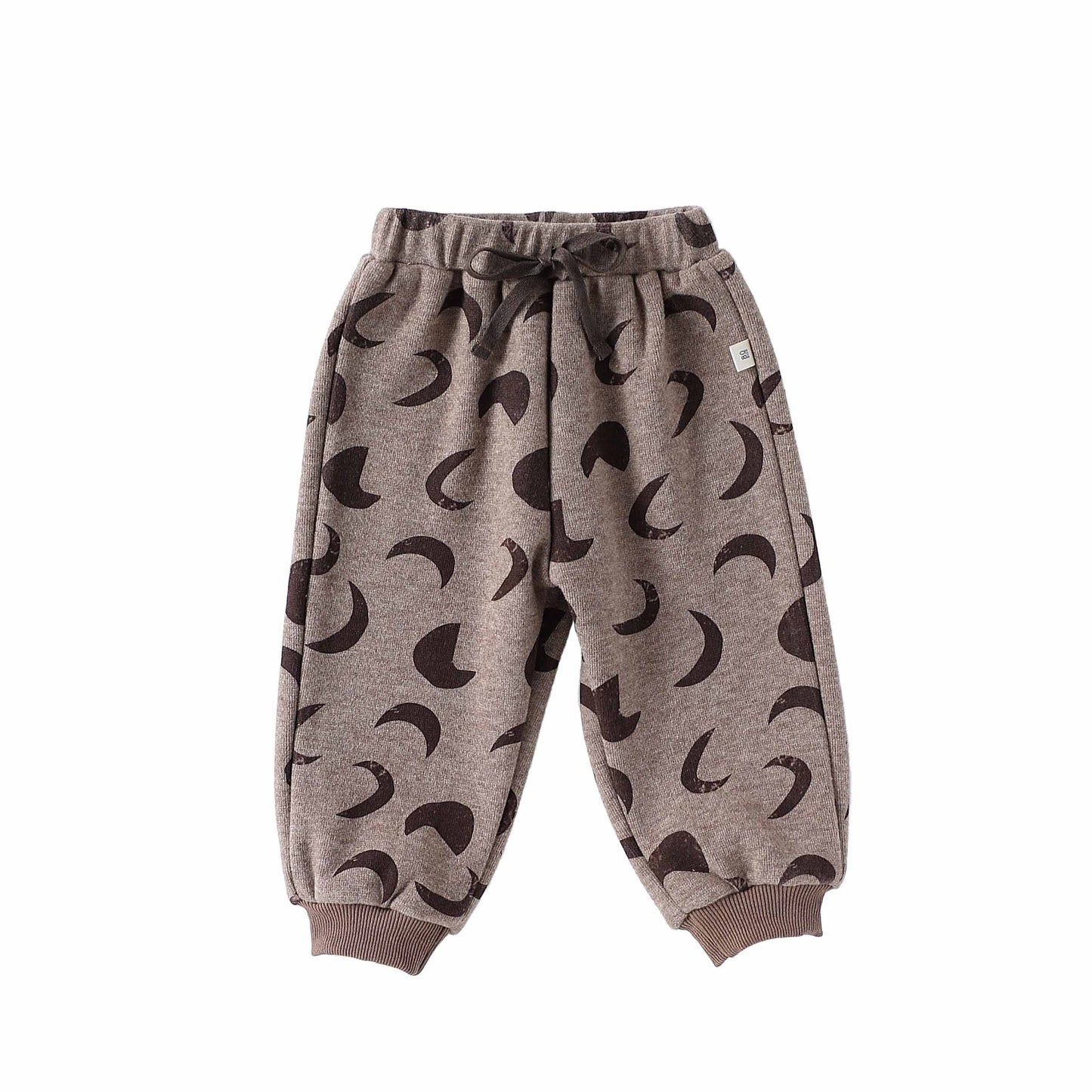 長袖セットアップ Khaki pants / 80cm スウェットトップス/パンツ 厚手 クルーネック プリント【mh0011713】