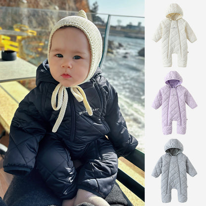 アウタージャンプスーツ アウタージャンプスーツ 中綿 厚手 フード付 キルティング スキーウェア【mh0011696】