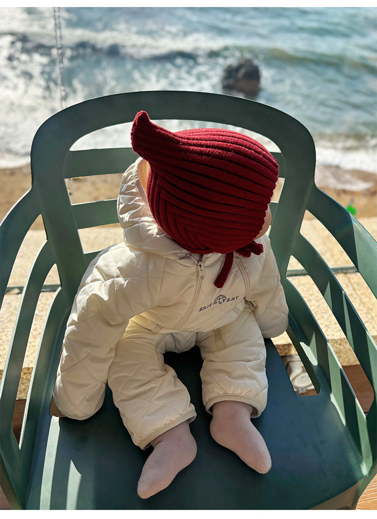 アウタージャンプスーツ アウタージャンプスーツ 中綿 厚手 フード付 キルティング スキーウェア【mh0011696】