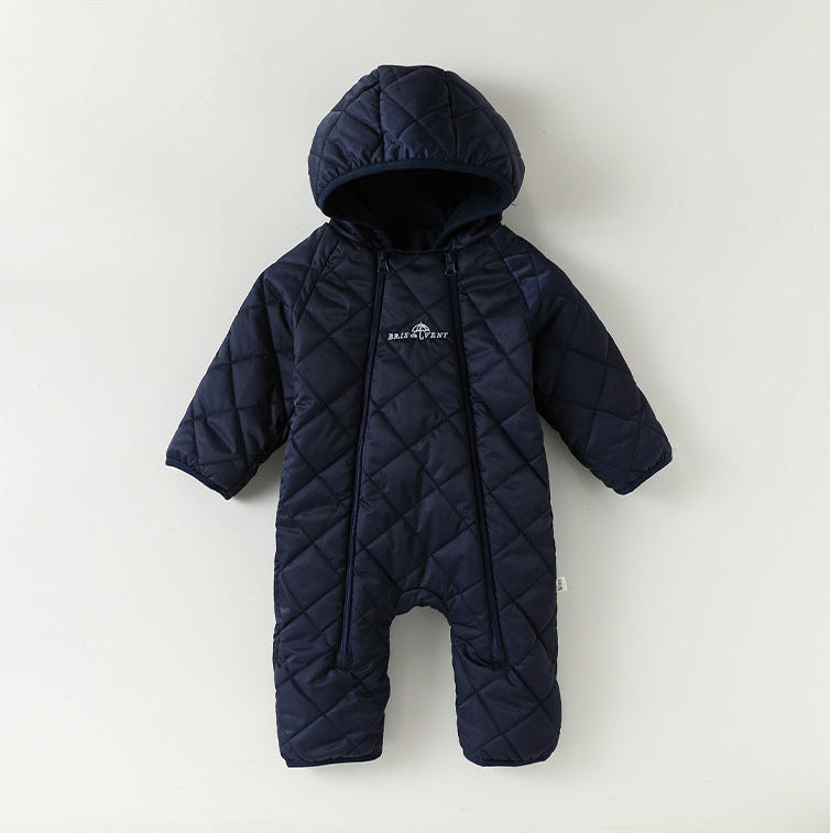 アウタージャンプスーツ アウタージャンプスーツ 中綿 厚手 フード付 キルティング スキーウェア【mh0011696】