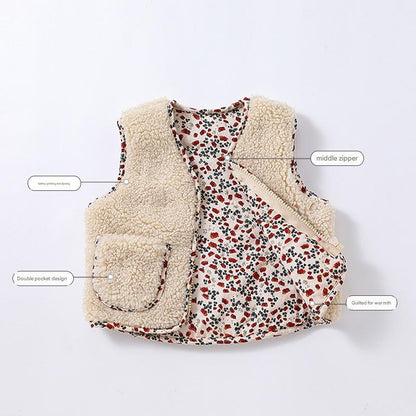 ベスト ボアベスト 中綿 厚手 リバーシブル カジュアル アウター【mh0011697】