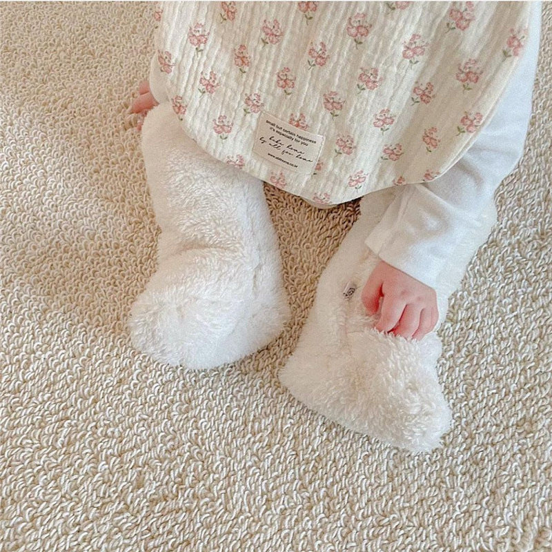 ベビー用靴下・タイツ ベビールームソックス ボア 厚手 モコモコ 冬用 靴下【mh0011698】