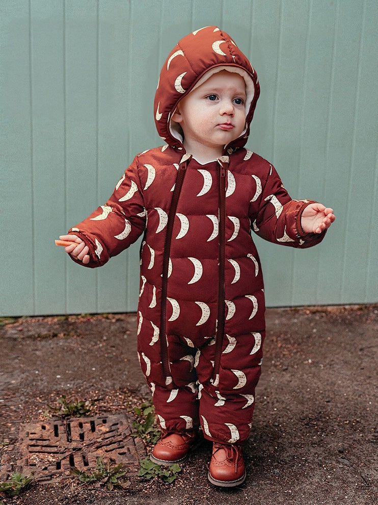 アウタージャンプスーツ アウタージャンプスーツ プリント 中綿 厚手 フード付 キルティング【mh0011700】