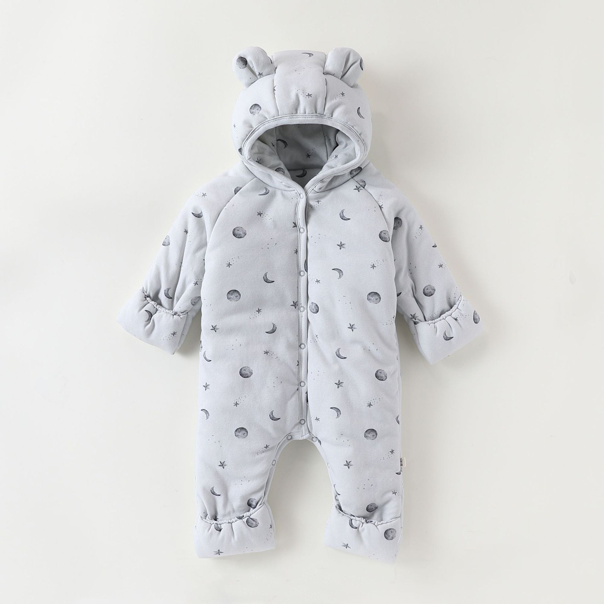 アウタージャンプスーツ アウタージャンプスーツ 耳付き 中綿 厚手 フード付 ハートリボン【mh0011702】