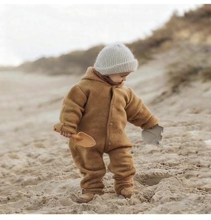 長袖ロンパース 長袖フーディジャンプスーツ シンプルロンパース【mh0011704】