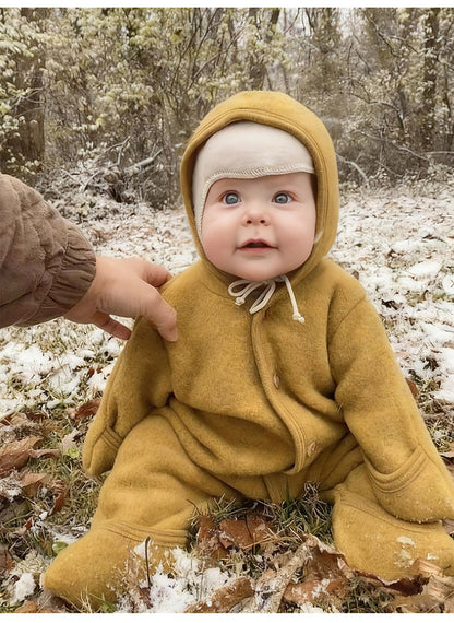 長袖ロンパース 長袖フーディジャンプスーツ シンプルロンパース【mh0011704】