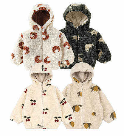 ショートコート・ジャケット・ジャンパー ボアジャケット 厚手 チェリーレモンダイナソーブレッド フード付 カジュアル アウター【mh0011708】