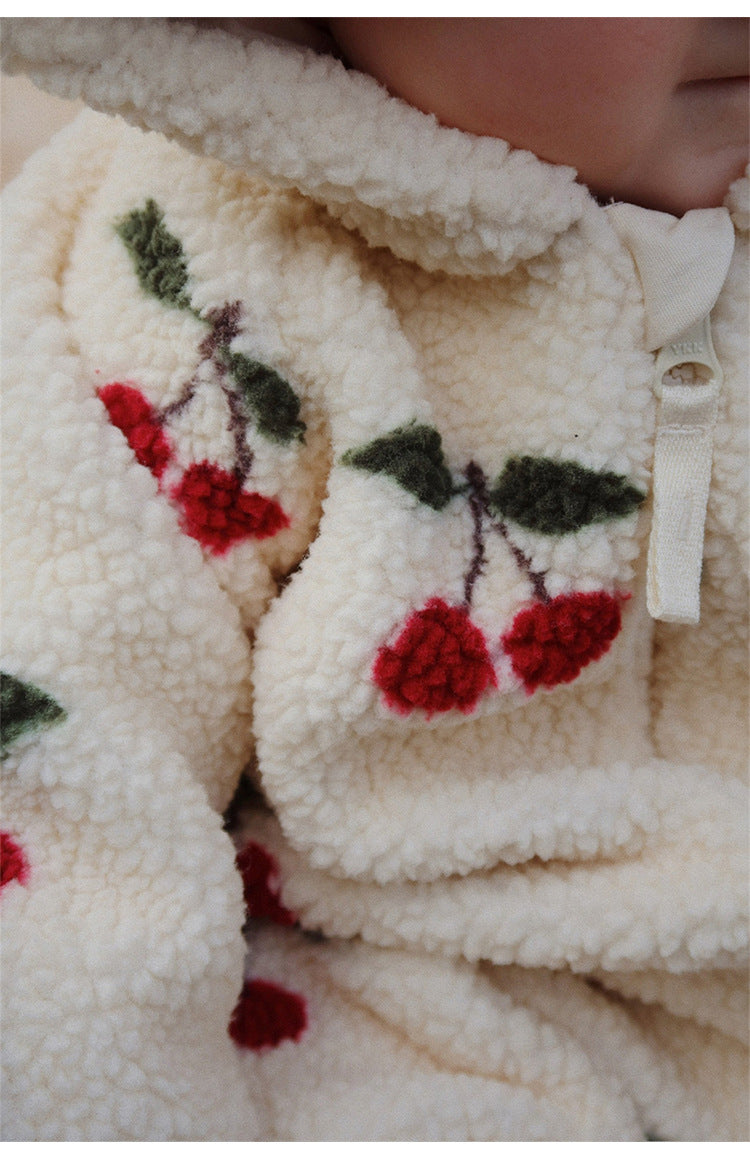 アウタージャンプスーツ アウタージャンプスーツ チェリーレモンダイナソーブレッド ボア 厚手 フード付 防寒【mh0011709】