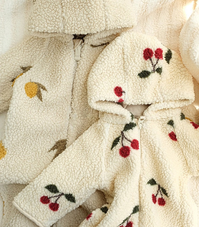 アウタージャンプスーツ アウタージャンプスーツ チェリーレモンダイナソーブレッド ボア 厚手 フード付 防寒【mh0011709】