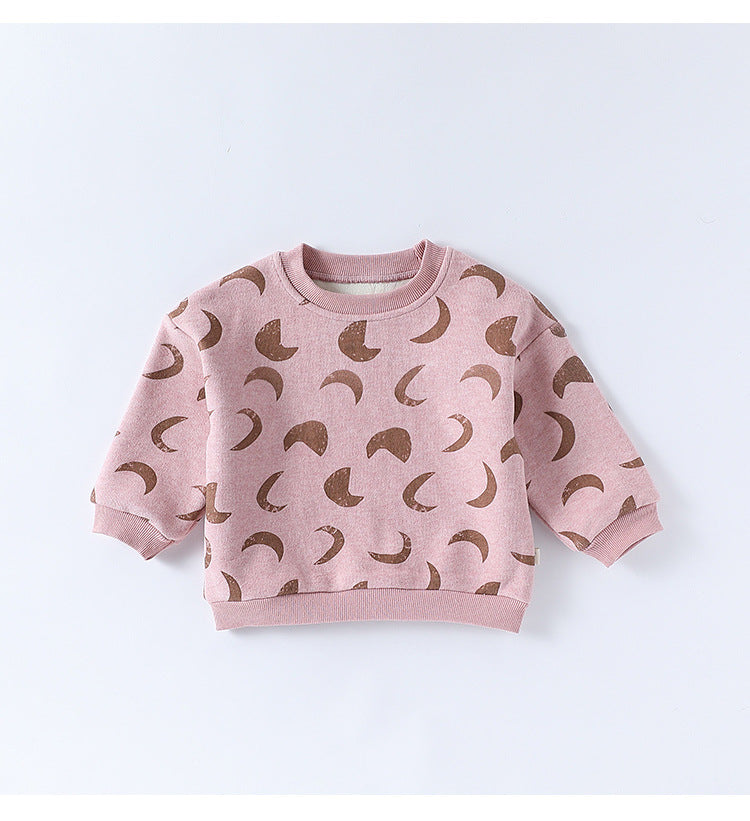 長袖セットアップ スウェットトップス/パンツ 厚手 クルーネック プリント【mh0011713】