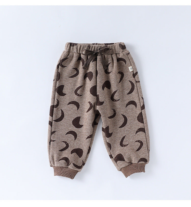 長袖セットアップ スウェットトップス/パンツ 厚手 クルーネック プリント【mh0011713】