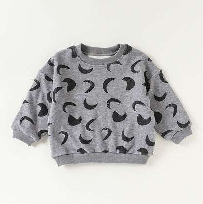 長袖セットアップ スウェットトップス/パンツ 厚手 クルーネック プリント【mh0011713】