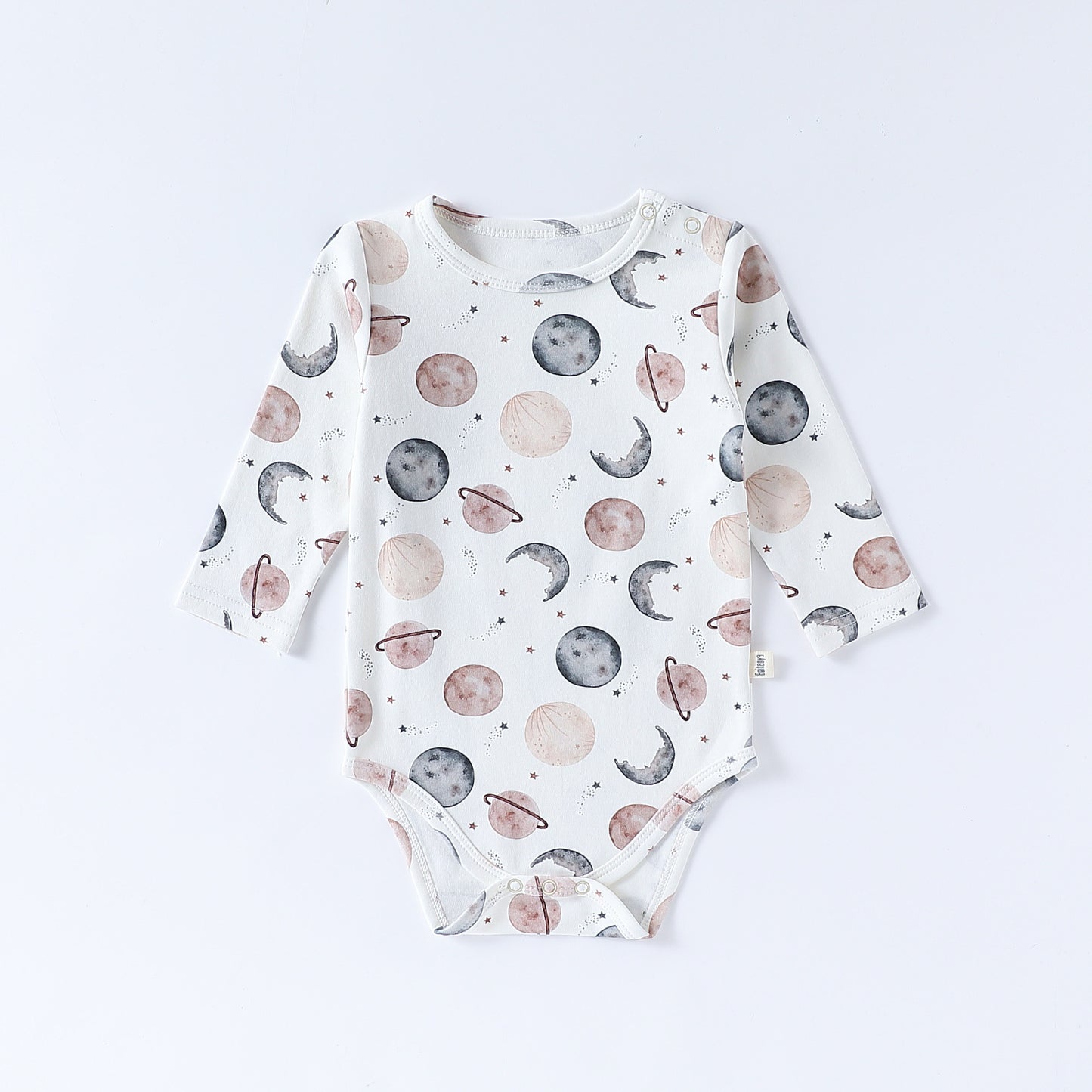 ロンパースセットアップ 長袖ロンパース/パンツ ストライプ スペース宇宙 ドットプリント【mh0011716】