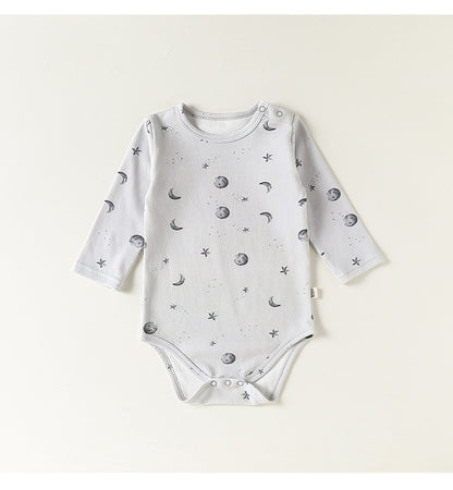 ロンパースセットアップ 長袖ロンパース/パンツ ストライプ スペース宇宙 ドットプリント【mh0011716】