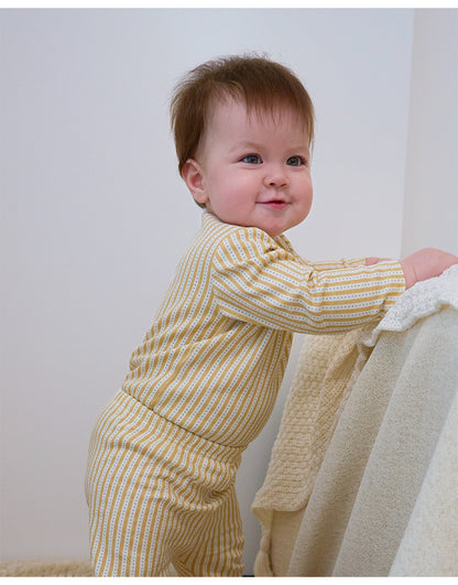 ロンパースセットアップ 長袖ロンパース/パンツ ストライプ スペース宇宙 ドットプリント【mh0011716】