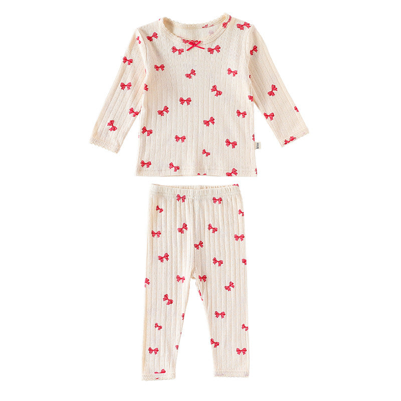 長袖パジャマ 長袖パジャマセット リボン/ハートプリント【mh0011720】