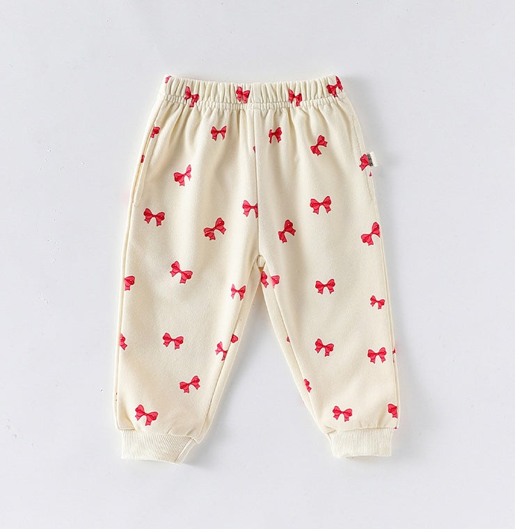 長袖セットアップ 長袖セットアップ リボンプリントフリルスウェットシャツ/スウェットパンツ【mh0011722】