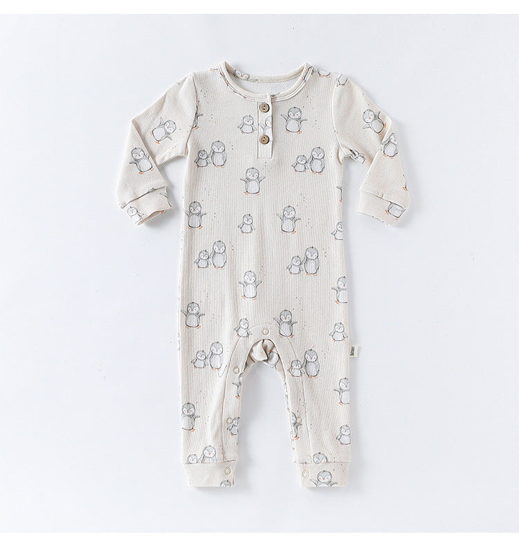 長袖ロンパース 長袖ジャンプスーツ アニマルプリント ロンパース【mh0011725】