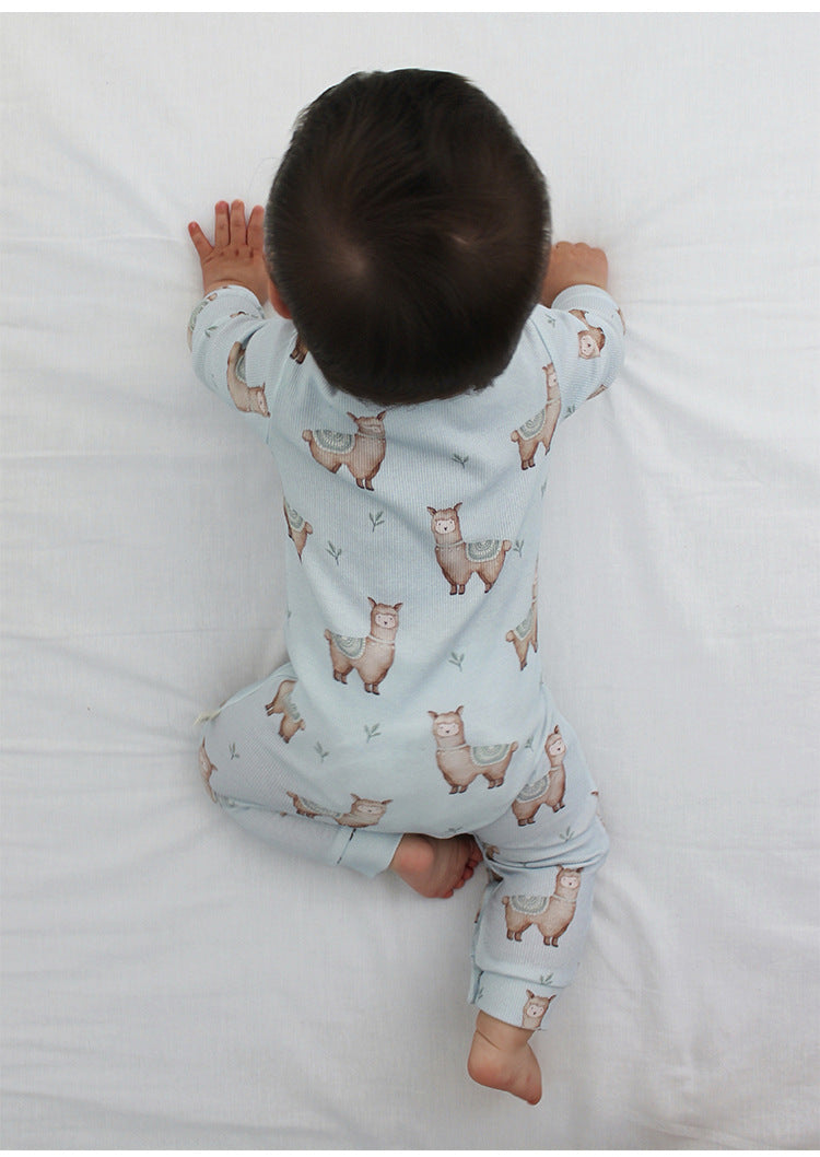 長袖ロンパース 長袖ジャンプスーツ アニマルプリント ロンパース【mh0011725】