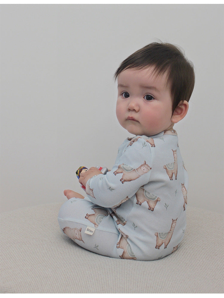 長袖ロンパース 長袖ジャンプスーツ アニマルプリント ロンパース【mh0011725】