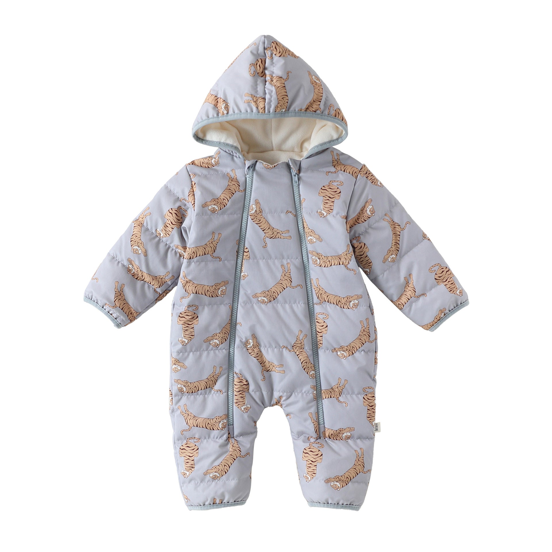 アウタージャンプスーツ Tigers / 66cm アウタージャンプスーツ プリント 中綿 厚手 フード付 キルティング【mh0011700】