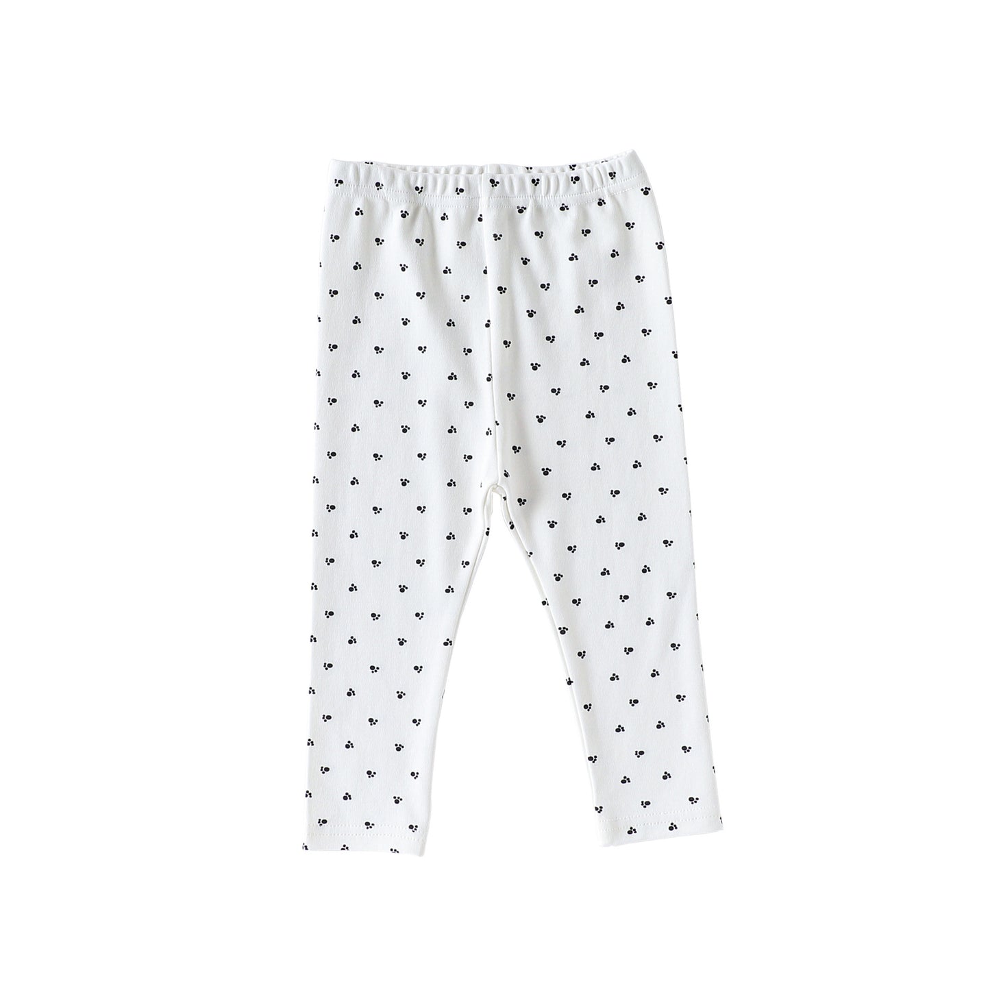 ロンパースセットアップ White footprint Pants / 66cm 長袖ロンパース/パンツ ストライプ スペース宇宙 ドットプリント【mh0011716】