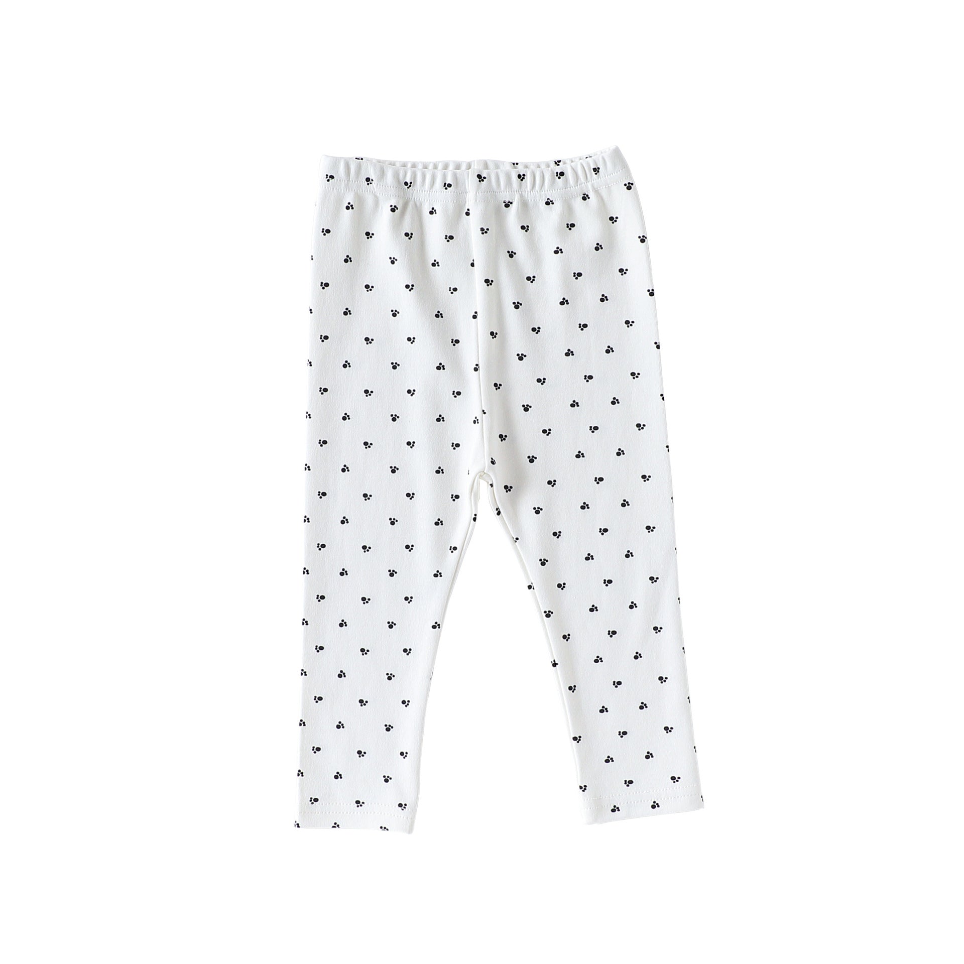 ロンパースセットアップ White footprint Pants / 66cm 長袖ロンパース/パンツ ストライプ スペース宇宙 ドットプリント【mh0011716】