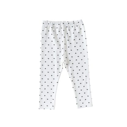 ロンパースセットアップ White footprint Pants / 66cm 長袖ロンパース/パンツ ストライプ スペース宇宙 ドットプリント【mh0011716】