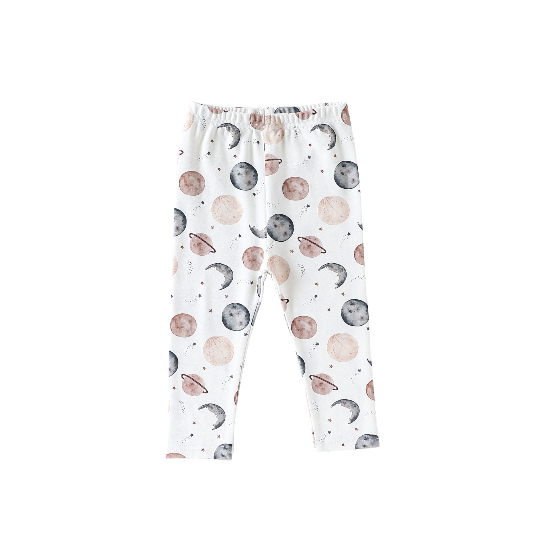 ロンパースセットアップ White Planet Pants / 66cm 長袖ロンパース/パンツ ストライプ スペース宇宙 ドットプリント【mh0011716】