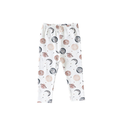ロンパースセットアップ White Planet Pants / 66cm 長袖ロンパース/パンツ ストライプ スペース宇宙 ドットプリント【mh0011716】