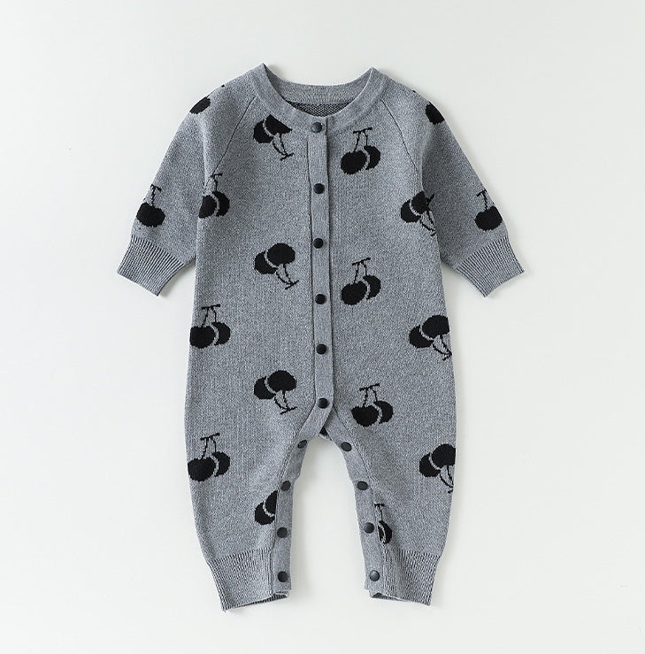 ニットロンパース/カーディガン さくらんぼ柄【mh0011719】