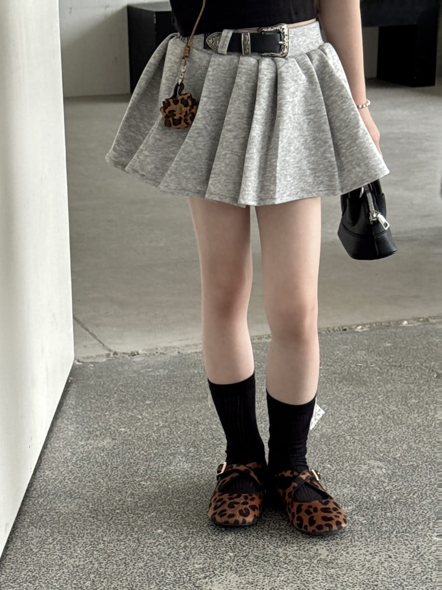 Belted Pleated Skirt プリーツ ミニスカート【mh0013076】 Grey / 100cm mamahalo kids スカート