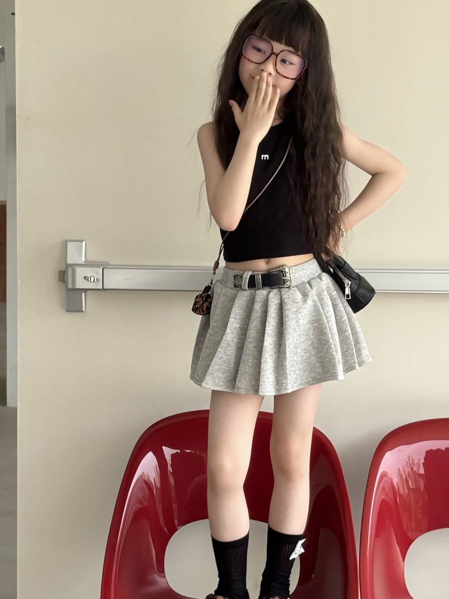 Belted Pleated Skirt プリーツ ミニスカート【mh0013076】 mamahalo kids スカート