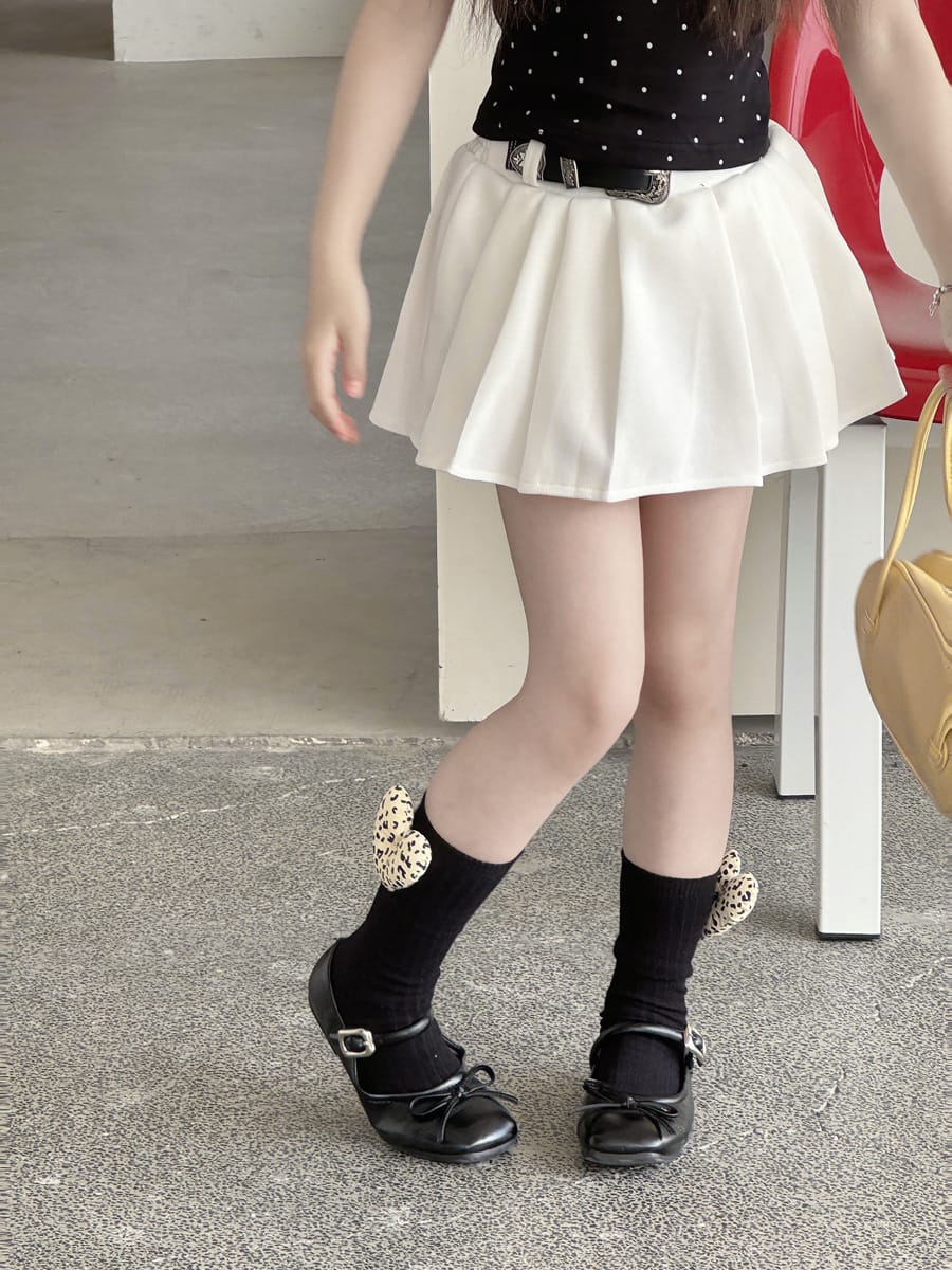 Belted Pleated Skirt プリーツ ミニスカート【mh0013076】 White / 100cm mamahalo kids スカート