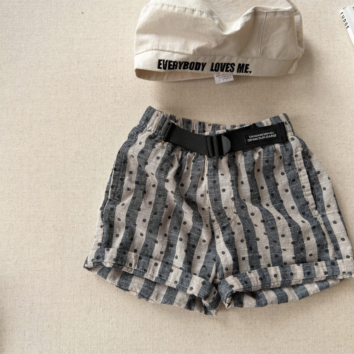 Belted Striped Shorts ストライプ ハーフパンツ【mh0013226】 ADbaby ハーフパンツ・ショートパンツ
