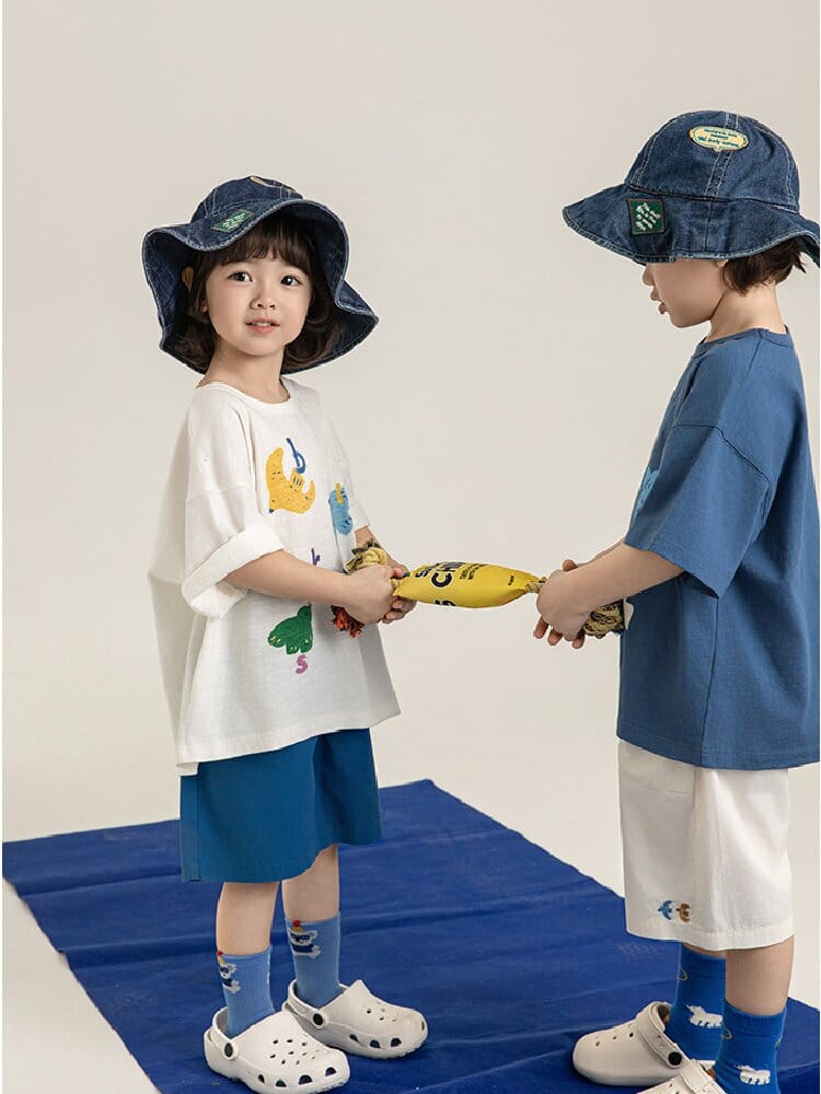 Bird Print Cotton Tee & Wide Shorts 小鳥プリント 半袖Tシャツ ショートパンツ【mh0012729】 YoehYaul 半袖セットアップ