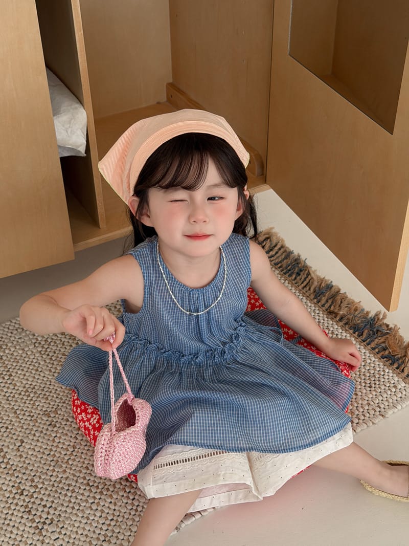 Blue Gingham Sleeveless Peplum Top チェック柄 チュニック【mh0012746】 MaiTianJi タンクトップ・キャミソール・ノースリーブトップス