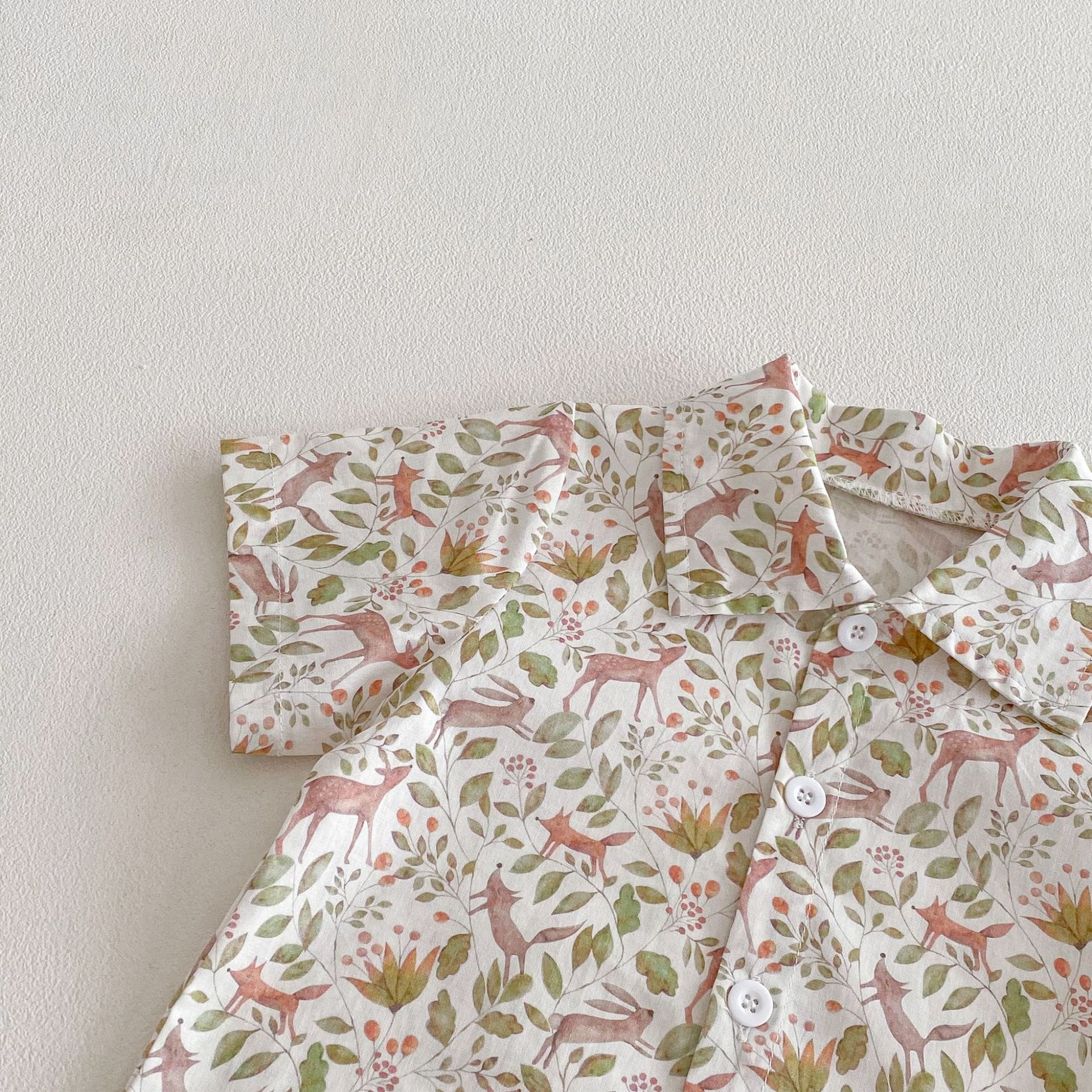 Botanical Print Shirt Shorts Set ボタニカルプリント セットアップ【mh0012722】 angou ノースリーブセットアップ