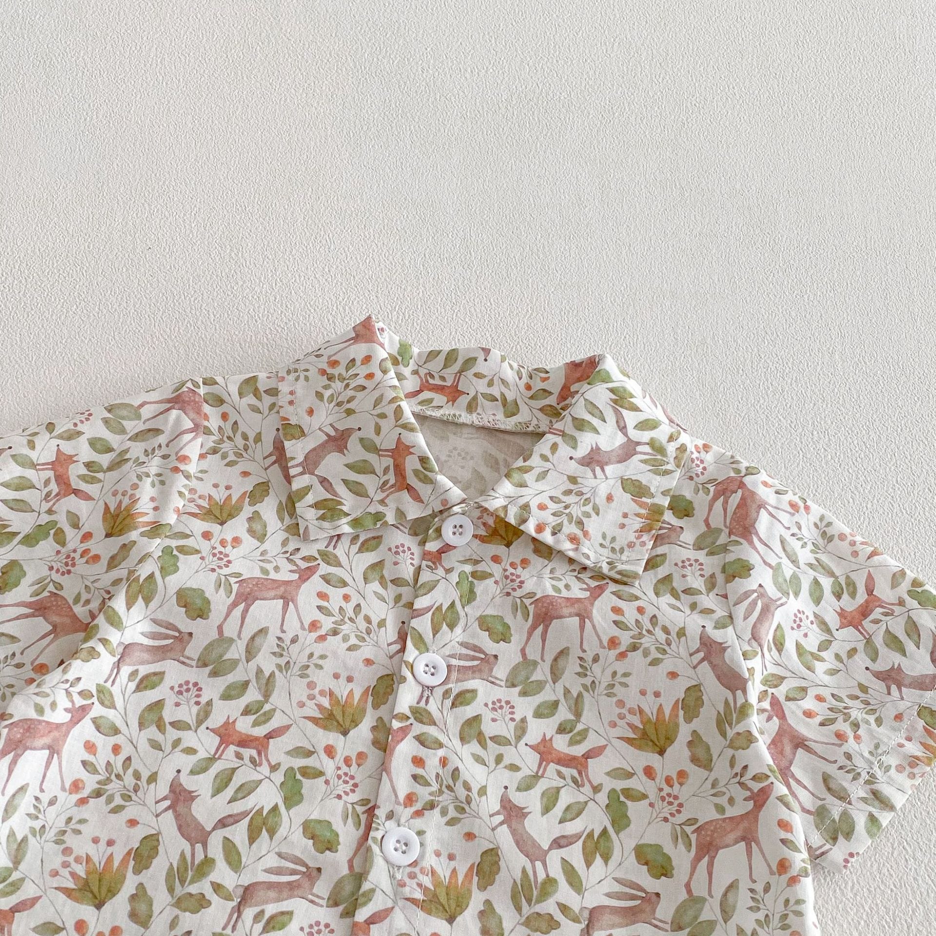 Botanical Print Shirt Shorts Set ボタニカルプリント セットアップ【mh0012722】 angou ノースリーブセットアップ