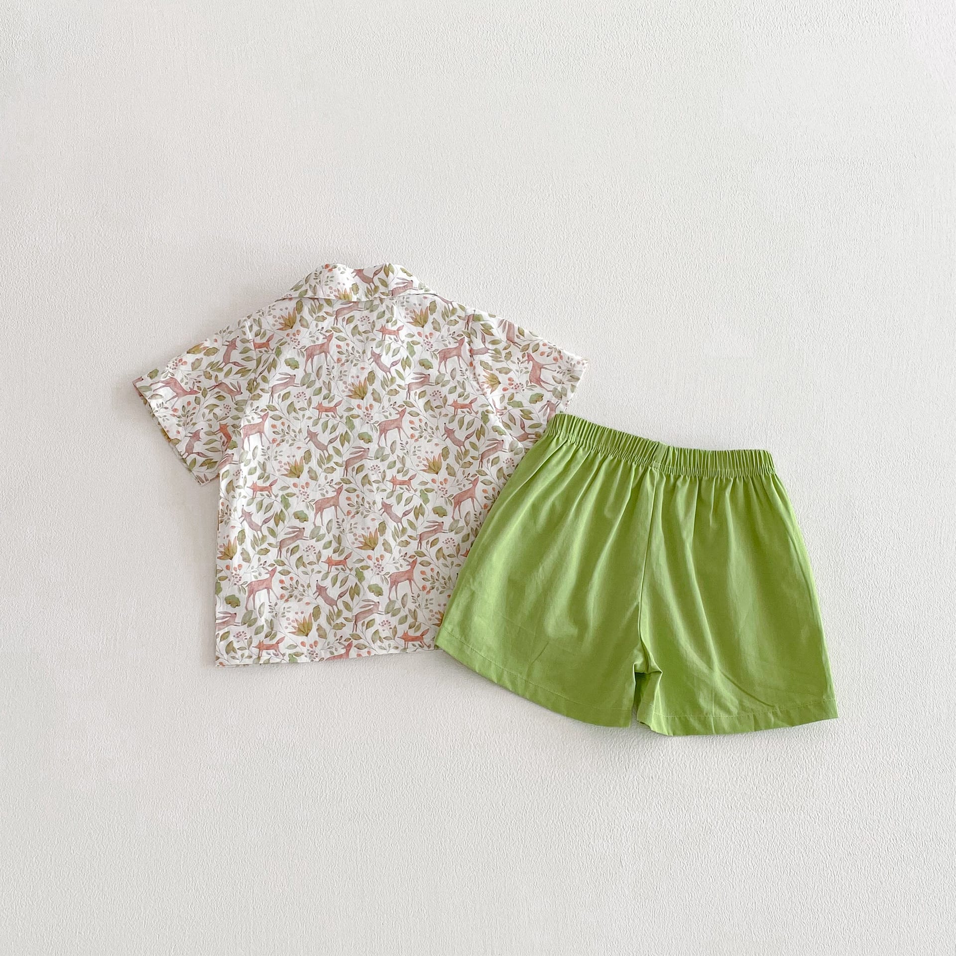 Botanical Print Shirt Shorts Set ボタニカルプリント セットアップ【mh0012722】 angou ノースリーブセットアップ