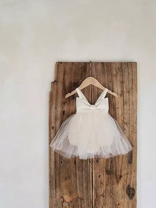 Bow Back Tulle Romper Dress ビッグリボン ノースリーブ チュールロンパース【mh0012700】 BBAMMA ノースリーブロンパース