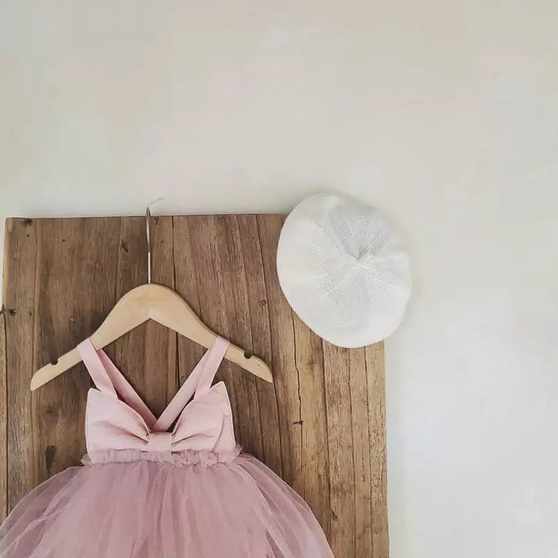 Bow Back Tulle Romper Dress ビッグリボン ノースリーブ チュールロンパース【mh0012700】 BBAMMA ノースリーブロンパース