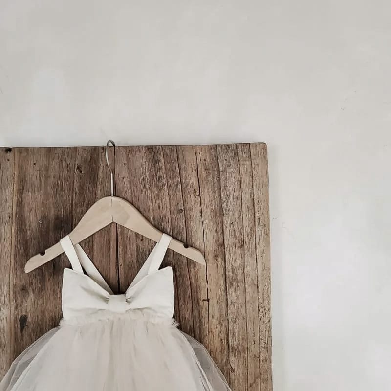 Bow Back Tulle Romper Dress ビッグリボン ノースリーブ チュールロンパース【mh0012700】 BBAMMA ノースリーブロンパース