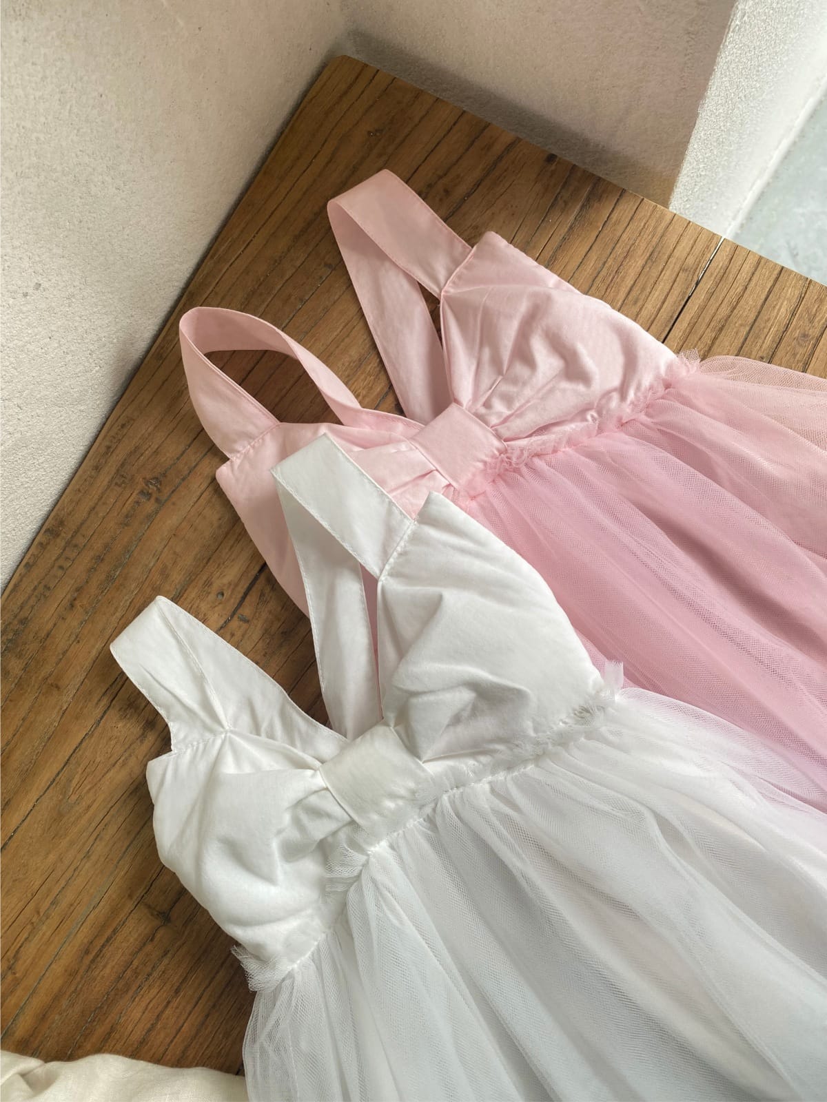 Bow Back Tulle Romper Dress ビッグリボン ノースリーブ チュールロンパース【mh0012700】 BBAMMA ノースリーブロンパース