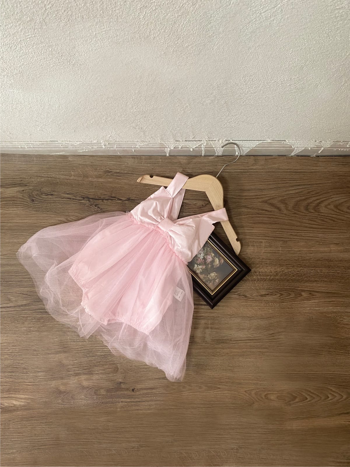 Bow Back Tulle Romper Dress ビッグリボン ノースリーブ チュールロンパース【mh0012700】 BBAMMA ノースリーブロンパース