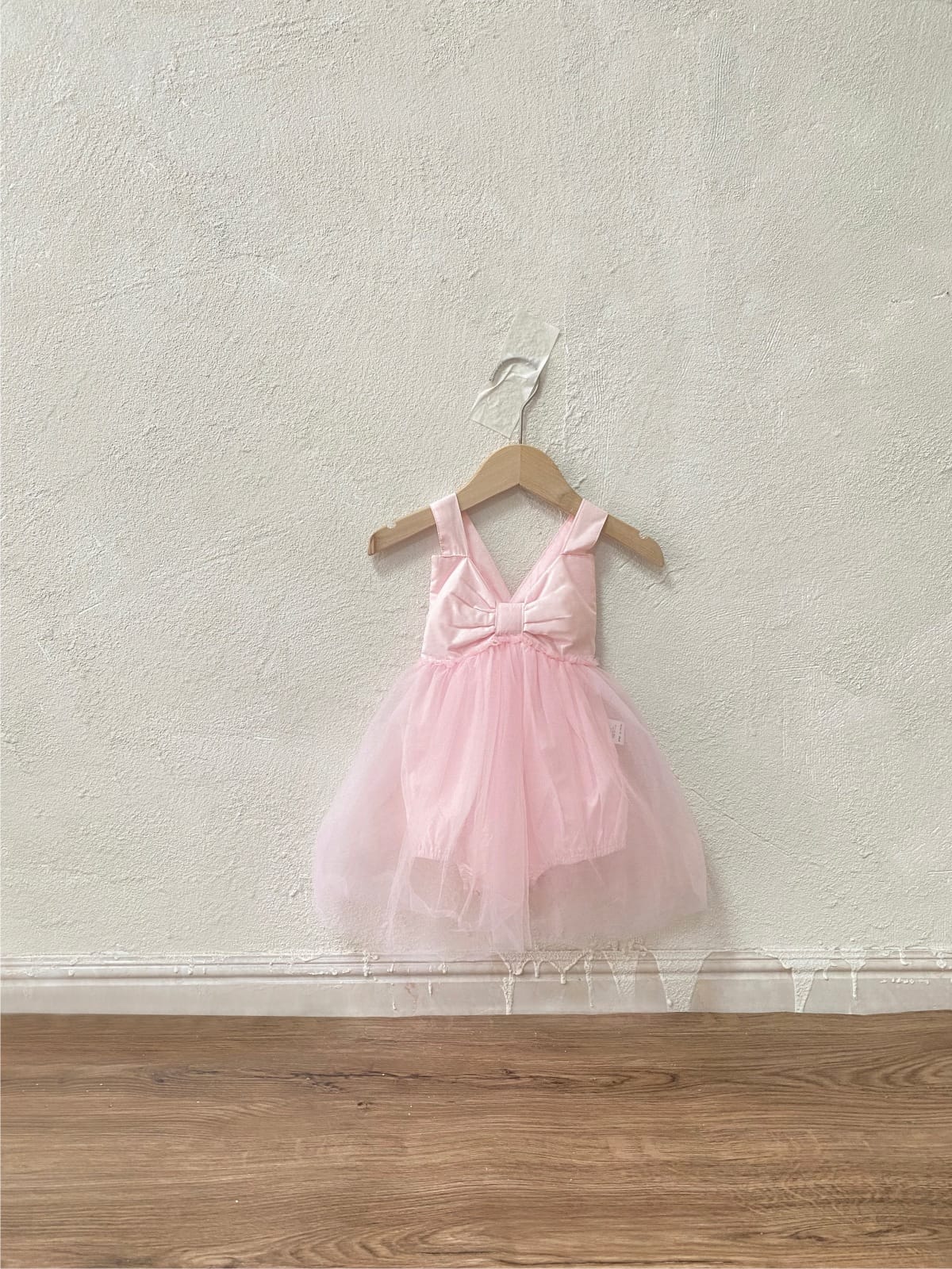 Bow Back Tulle Romper Dress ビッグリボン ノースリーブ チュールロンパース【mh0012700】 BBAMMA ノースリーブロンパース