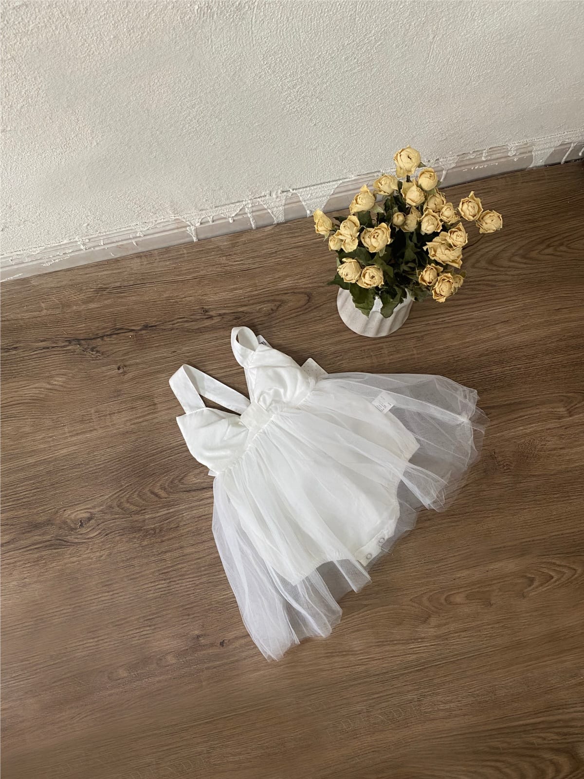 Bow Back Tulle Romper Dress ビッグリボン ノースリーブ チュールロンパース【mh0012700】 BBAMMA ノースリーブロンパース