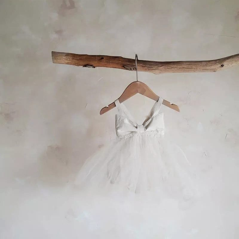 Bow Back Tulle Romper Dress ビッグリボン ノースリーブ チュールロンパース【mh0012700】 Creamy White / 66cm BBAMMA ノースリーブロンパース