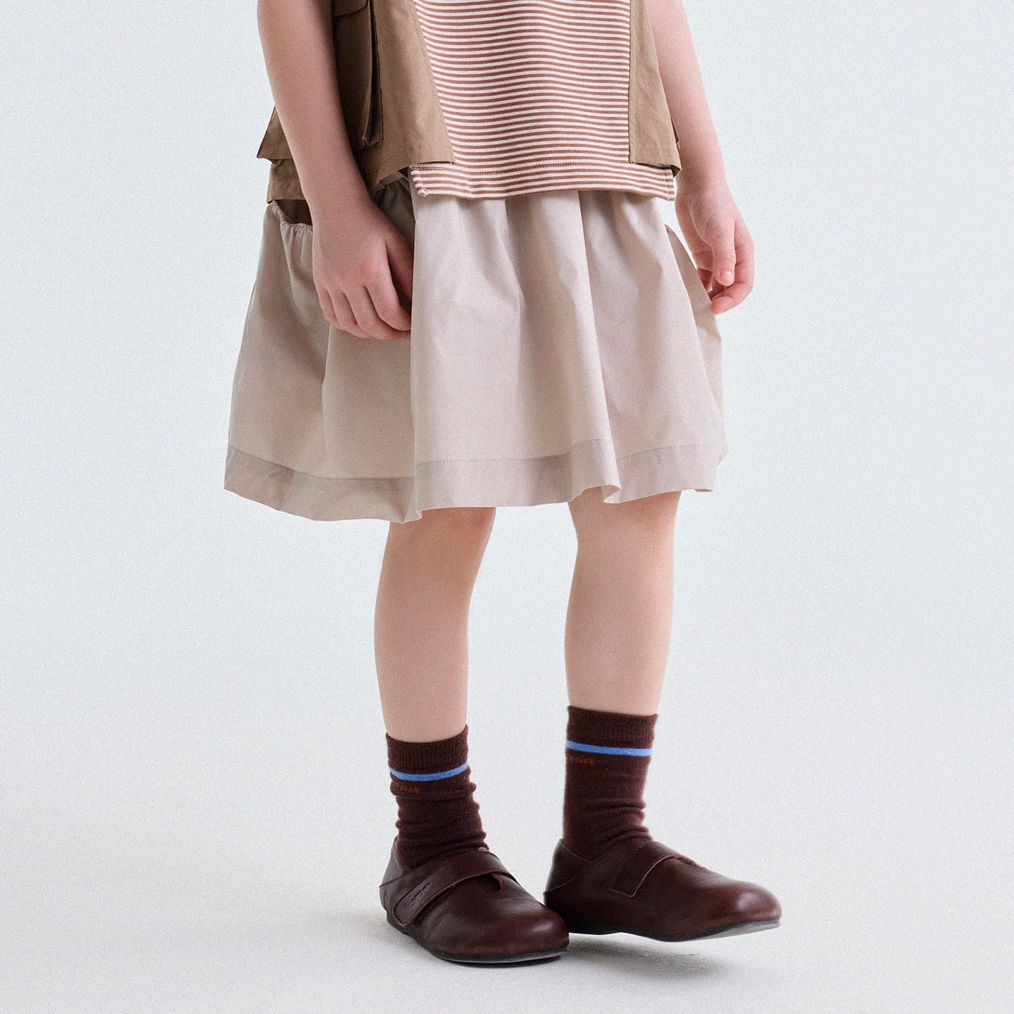 Bow Detail Culottes ギャザー キュロットスカート【mh0013181】 Gray Apricot / 90cm yunerma ハーフパンツ・ショートパンツ